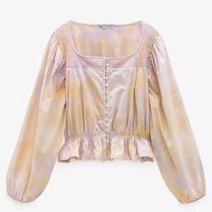 ZARA Tie Dye Blouse Size Medium